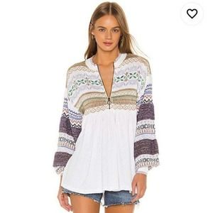 Free People Cozy Cottage Sweater in White